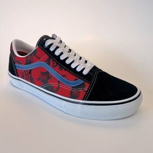 Mens Vans Skate Old Skoo(Krooked By Natas For Ray) Blk/Red/Blu/Wht Sizes 10.5,12